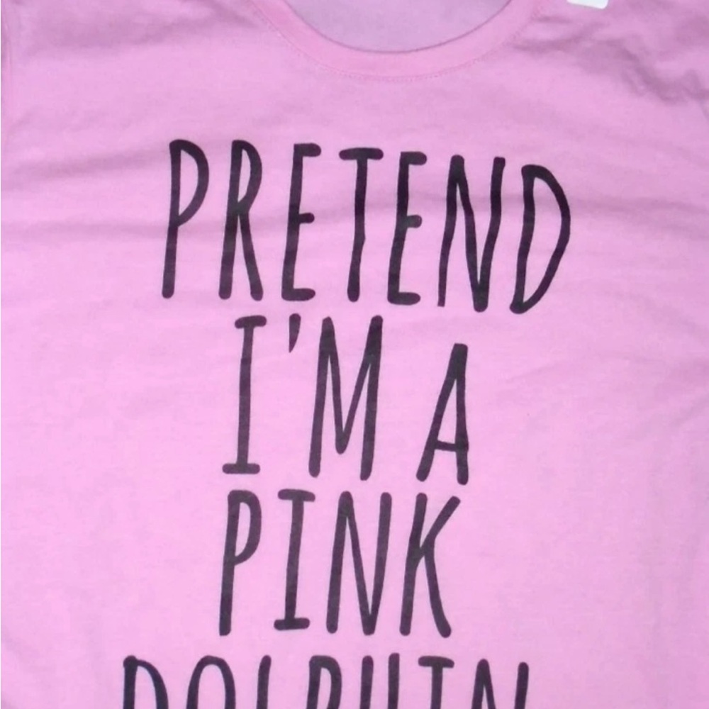 Port and Company‎ Pink Dolphin Graphic Tee - Short Sleeve NWT - Picture 2 of 4